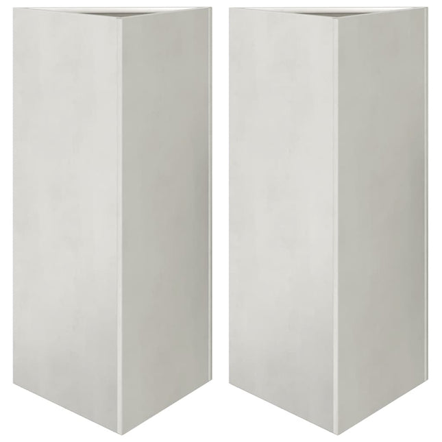 plantekasser 2 stk. 40x34,5x75 cm trekantet rustfrit stål
