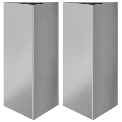 plantekasser 2stk. 40x34,5x75 cm trekantet galvaniseret stål