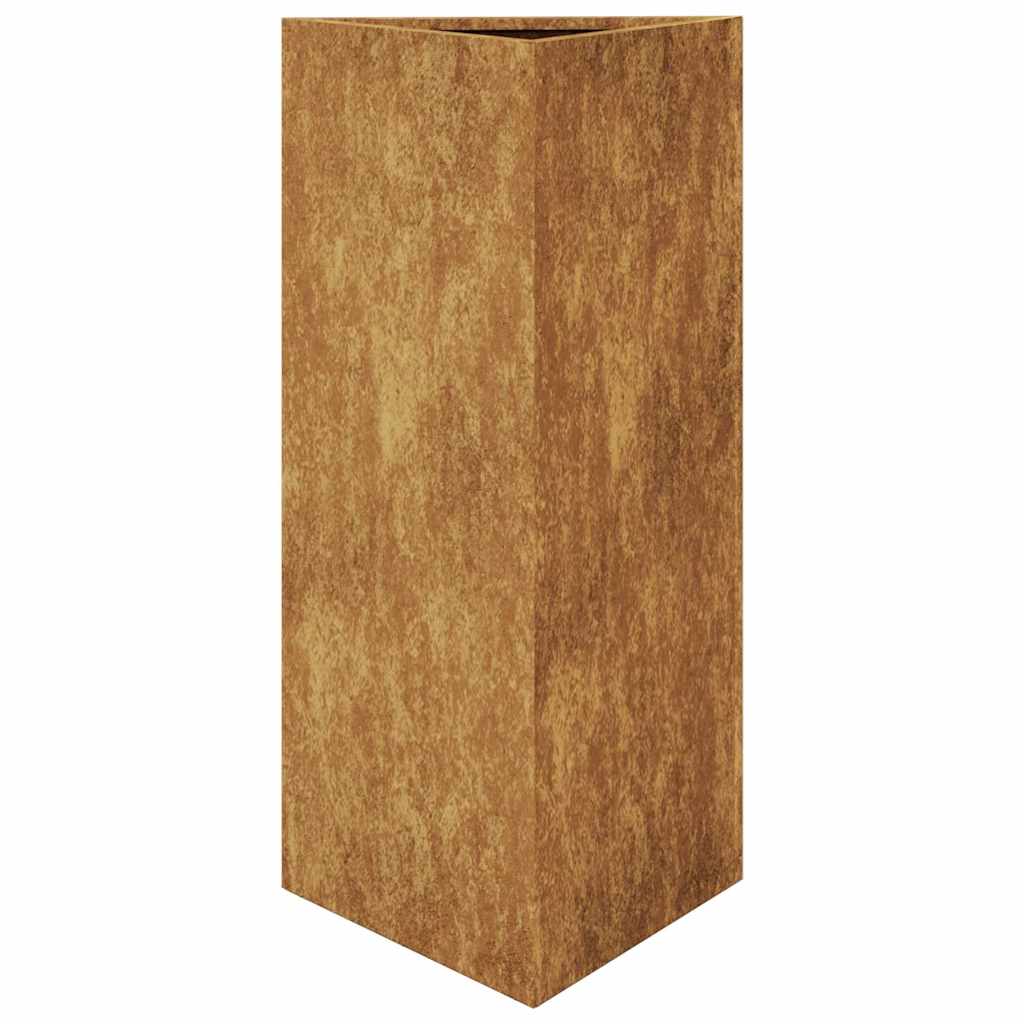 plantekasser 2stk. 40x34,5x75 cm trekantet vejrbestandigt stål