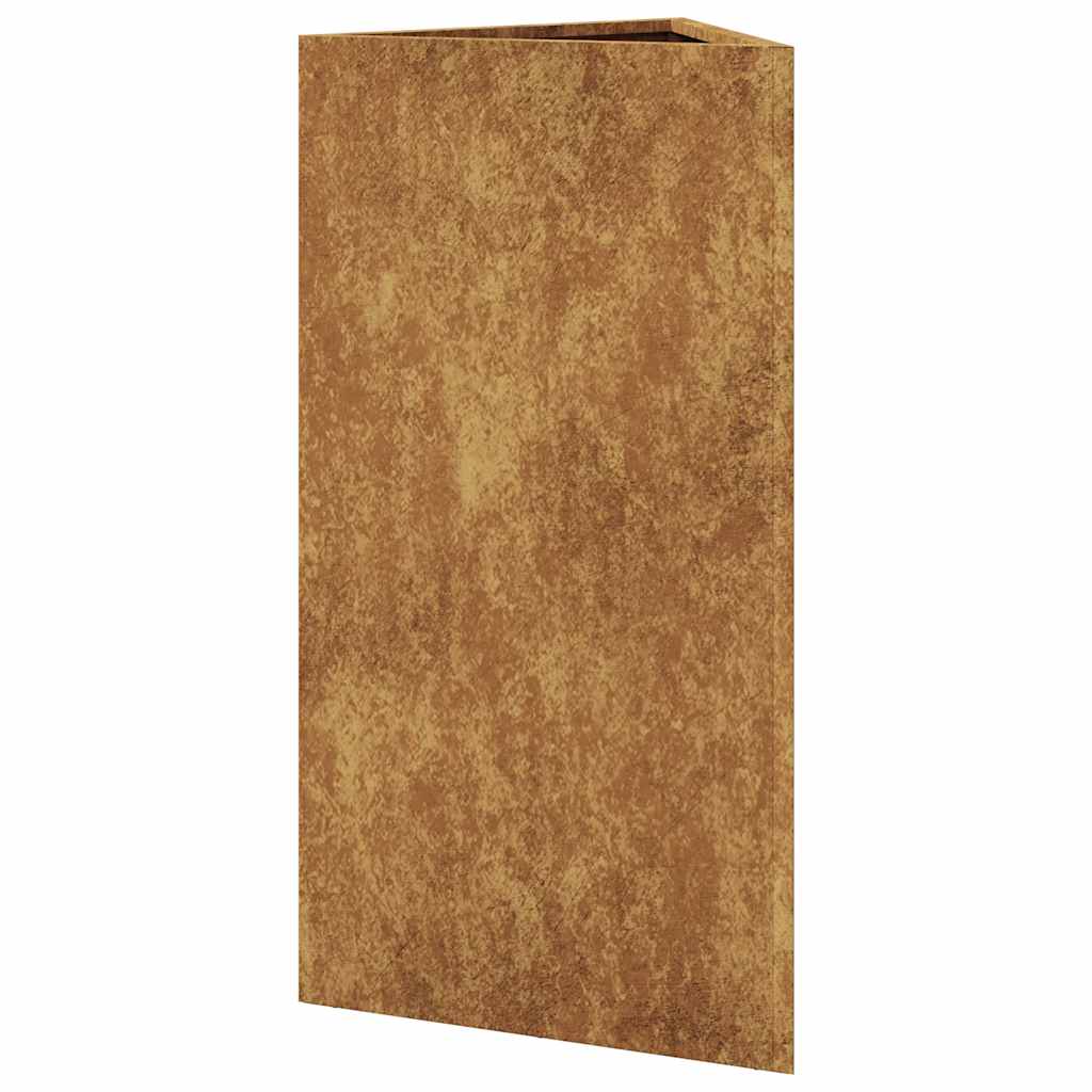 plantekasser 2stk. 40x34,5x75 cm trekantet vejrbestandigt stål