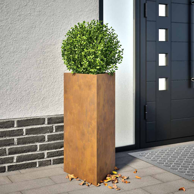 plantekasser 2stk. 40x34,5x75 cm trekantet vejrbestandigt stål