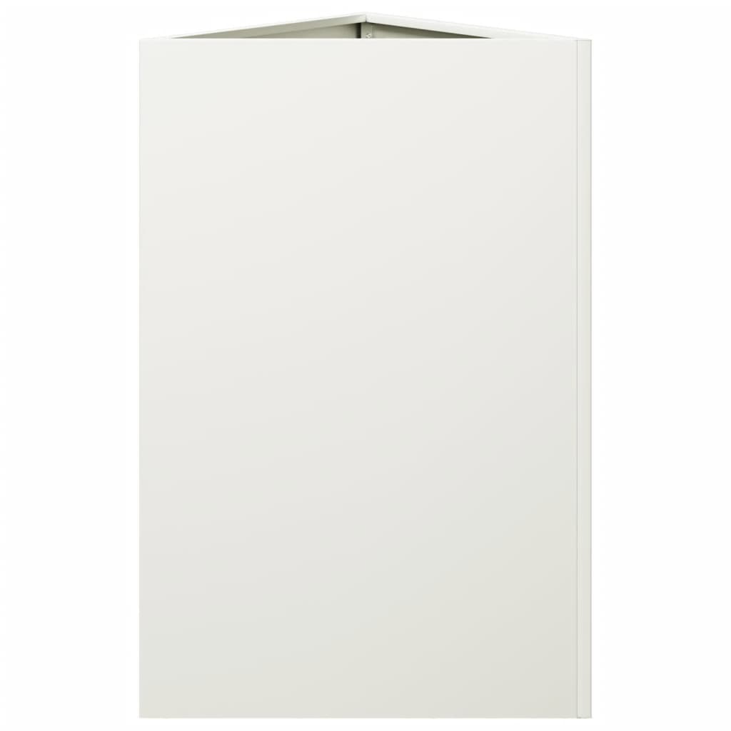 plantekasser 2 stk. 50x43x75 cm trekantet stål hvid