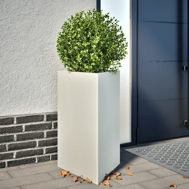 plantekasser 2 stk. 50x43x75 cm trekantet stål hvid