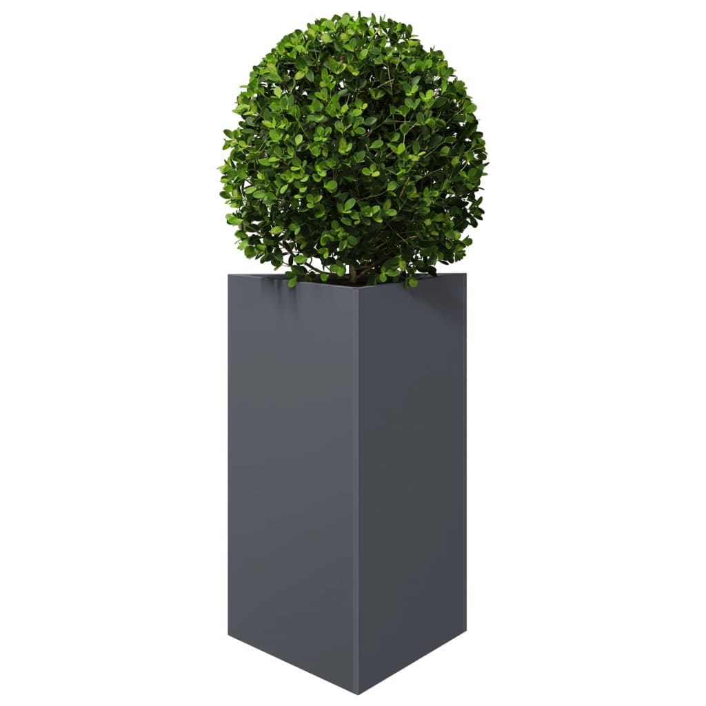 plantekasser 2 stk. 50x43x75 cm trekantet stål antracitgrå