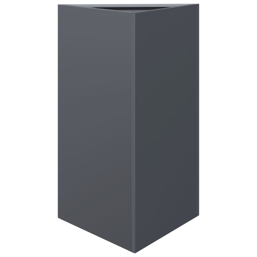 plantekasser 2 stk. 50x43x75 cm trekantet stål antracitgrå