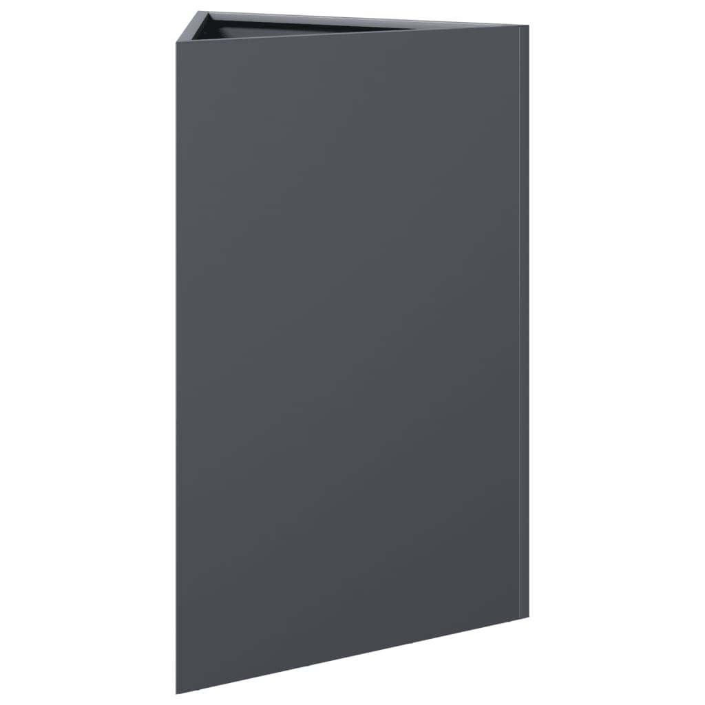 plantekasser 2 stk. 50x43x75 cm trekantet stål antracitgrå