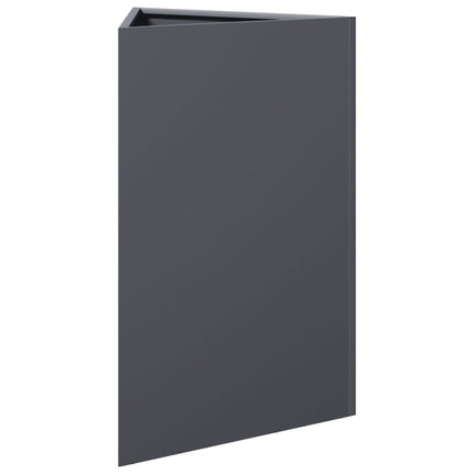 plantekasser 2 stk. 50x43x75 cm trekantet stål antracitgrå