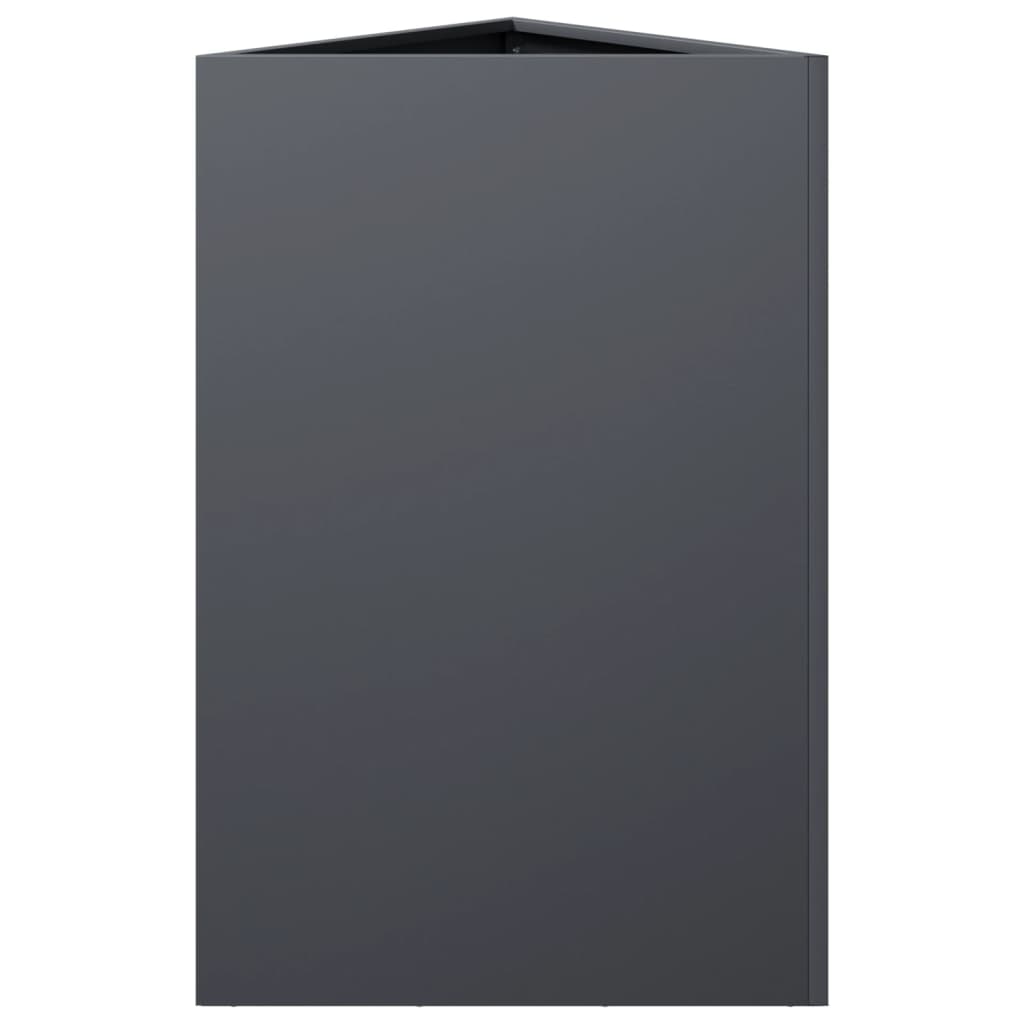 plantekasser 2 stk. 50x43x75 cm trekantet stål antracitgrå
