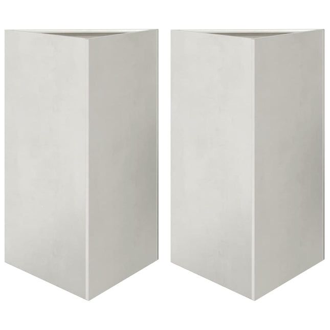 plantekasser 2 stk. 50x43x75 cm trekantet rustfrit stål sort