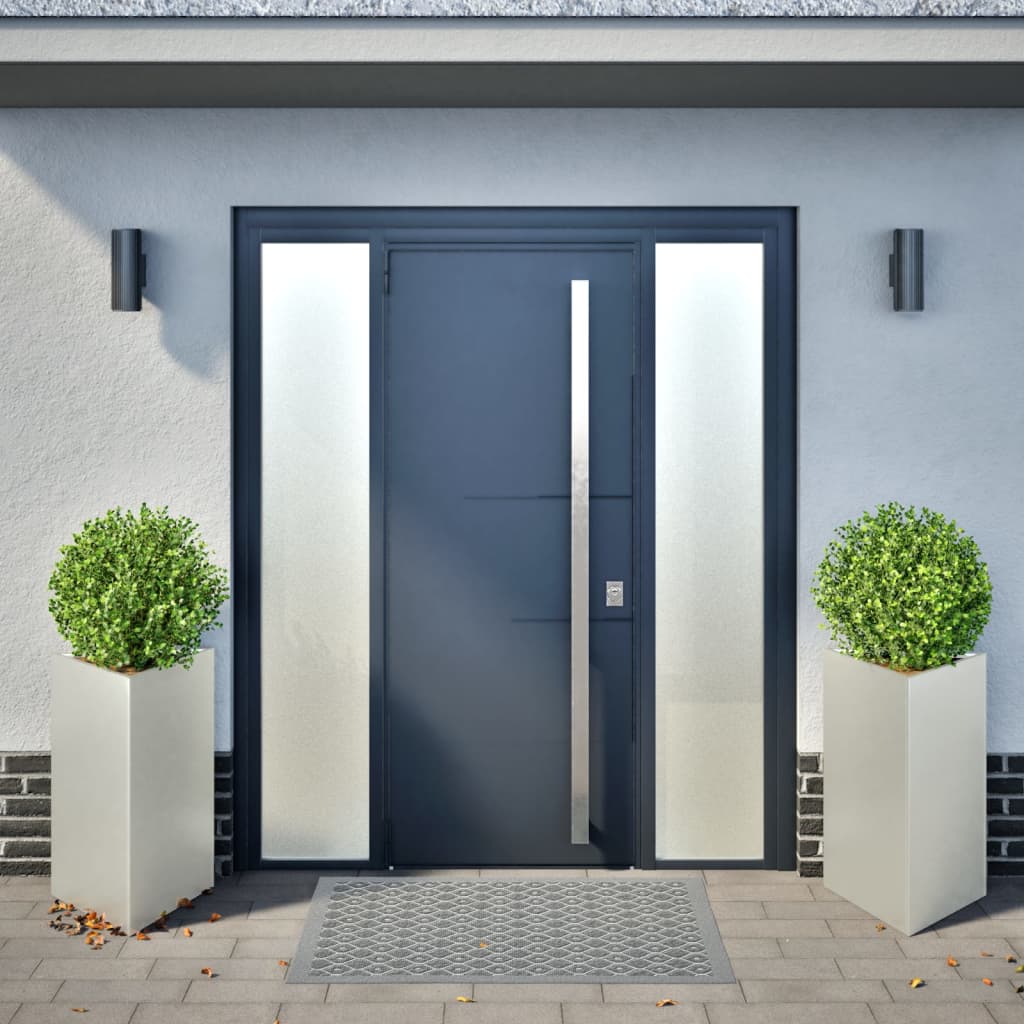 plantekasser 2 stk. 50x43x75 cm trekantet rustfrit stål sort