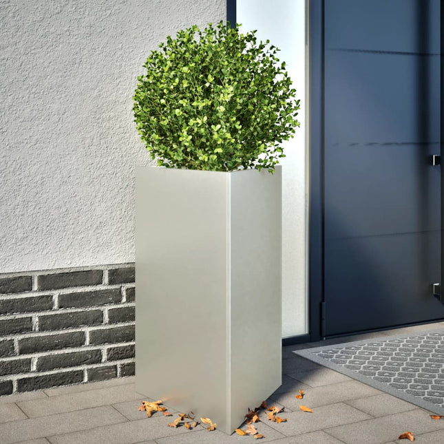 plantekasser 2 stk. 50x43x75 cm trekantet rustfrit stål sort
