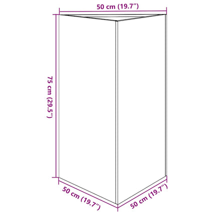 plantekasse 50x43x75 cm trekantet galvaniseret stål
