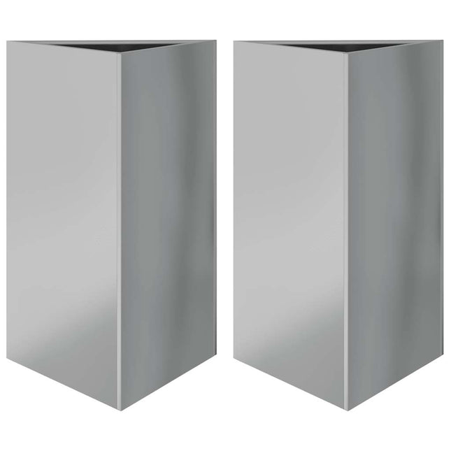 plantekasser 2stk. 50x43x75 cm trekantet galvaniseret stål sort