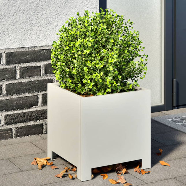 plantekasser 2 stk. 30x30x30 cm stål hvid