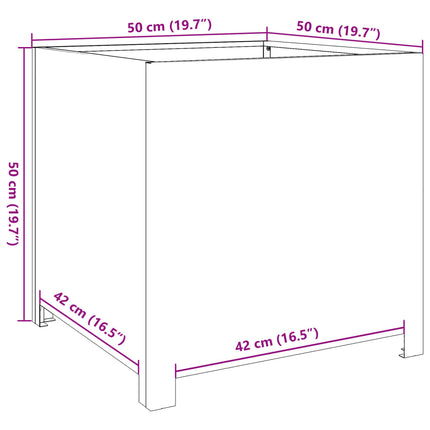 plantekrukke 50x50x50 cm stål sort