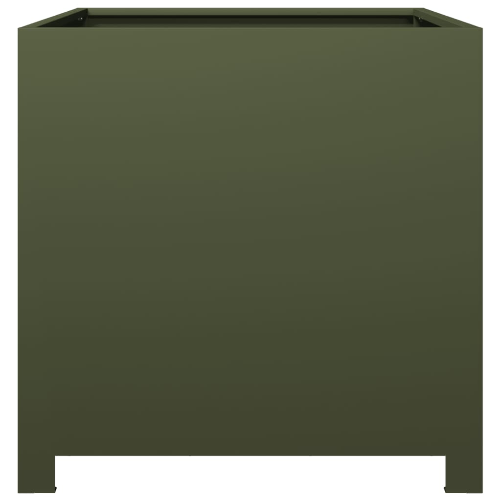 plantekrukker 2 stk. 50x50x50 cm stål olivengrøn