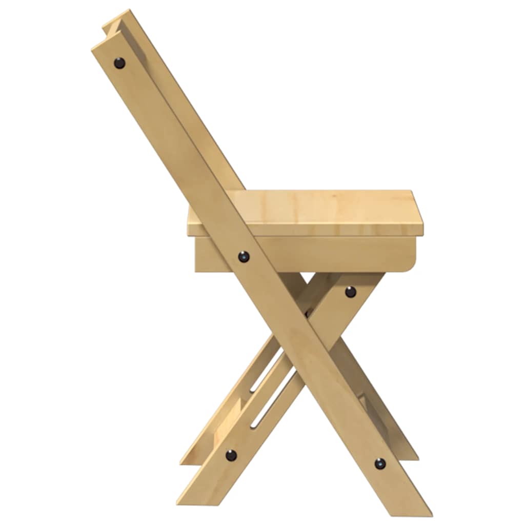 spisebordsstole 4 stk. Corona foldbare massivt fyrretræ brun