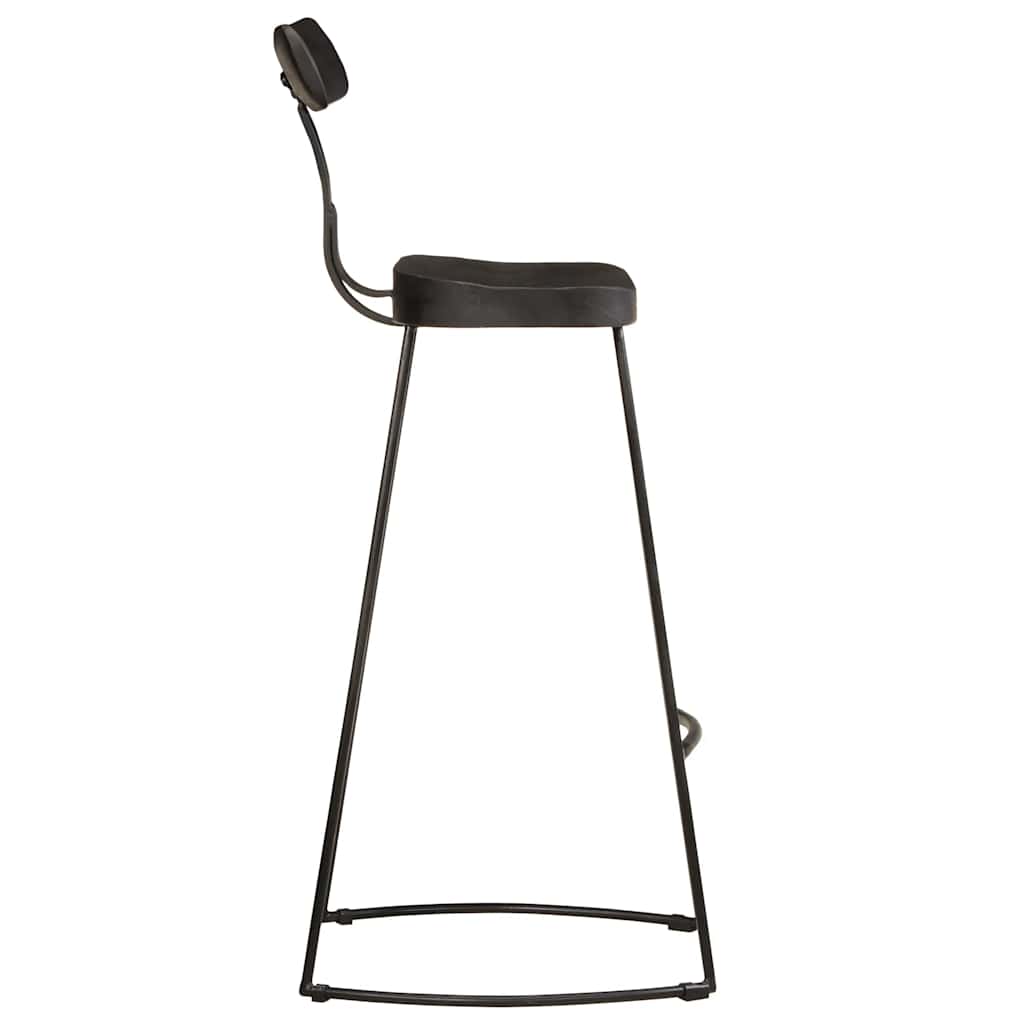 barstole 2 stk. 49x43x103 cm massivt mangotræ sort