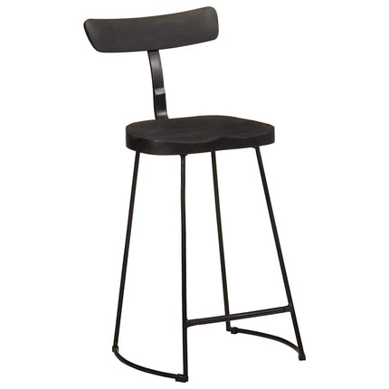 barstole 2 stk. 49x43x88 cm massivt mangotræ sort