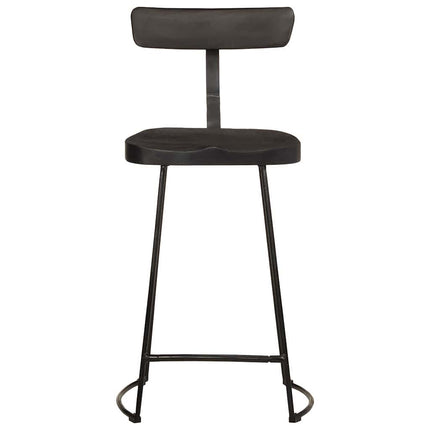 barstole 2 stk. 49x43x88 cm massivt mangotræ sort