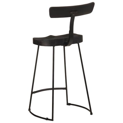 barstole 2 stk. 49x43x88 cm massivt mangotræ sort