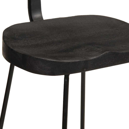 barstole 2 stk. 49x43x88 cm massivt mangotræ sort