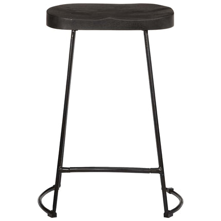 barstole 2 stk. 45x40x62 cm massivt mangotræ sort