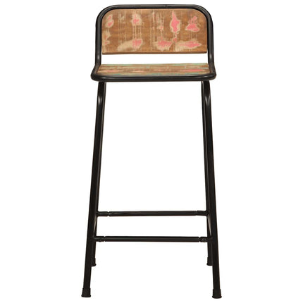 barstole 2 stk. 46x35,5x80 cm massivt genbrugstræ