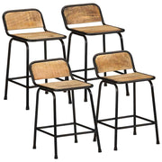 barstole 4 stk. 46x35,5x70 cm massivt ru mangotræ