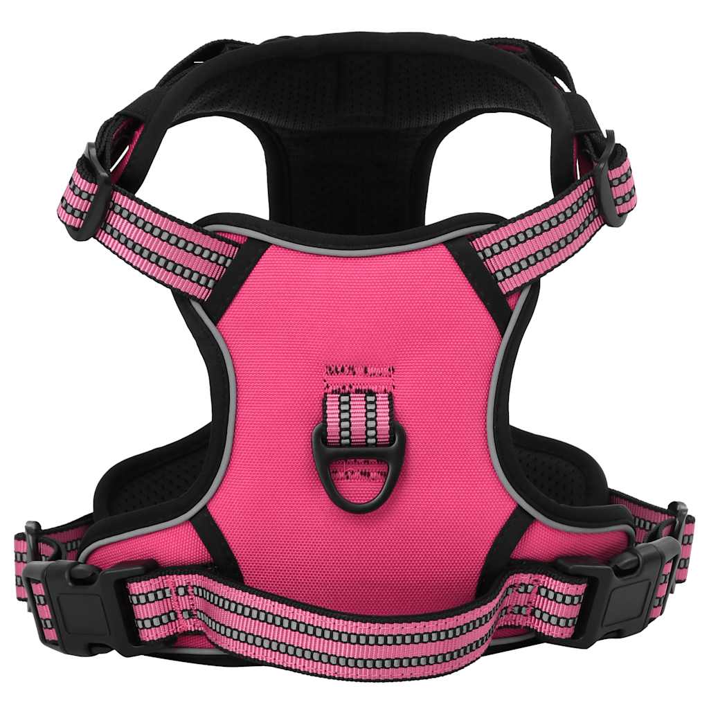 hundesele med refleksstriber str. XL justerbar pink