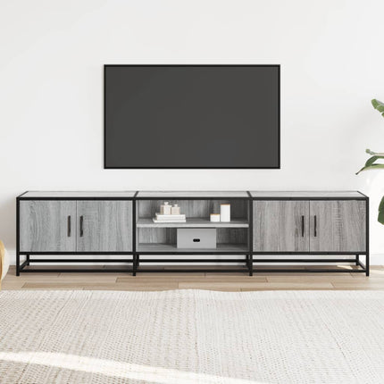 tv-bord 180x35x41 cm konstrueret træ grå sonoma-eg