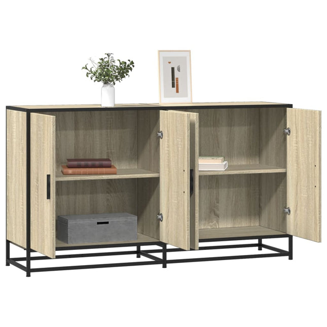 skænk 134x35x76 cm konstrueret træ sonoma-eg