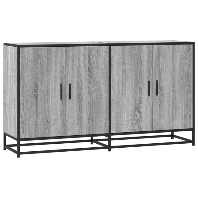 skænk 134x35x76 cm konstrueret træ grå sonoma-eg