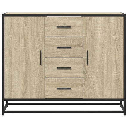 skab 92x35x76 cm konstrueret træ røget egetræsfarve