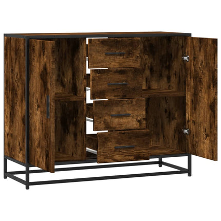 skænk 92x35x76 cm konstrueret træ røget egetræsfarve