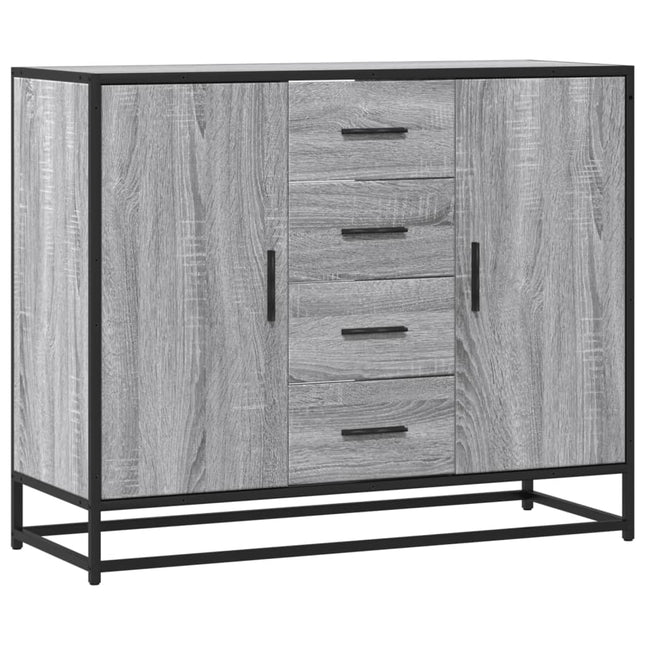 skænk 92x35x76 cm konstrueret træ grå sonoma-eg