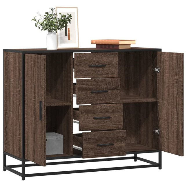 skænk 92x35x76 cm konstrueret træ brun egetræsfarve