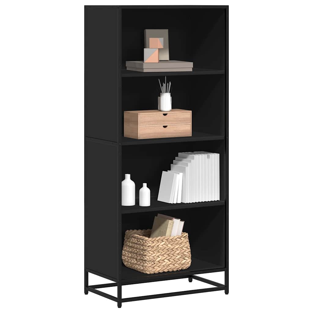 bogreol 60x35x139 cm konstrueret træ sort billede