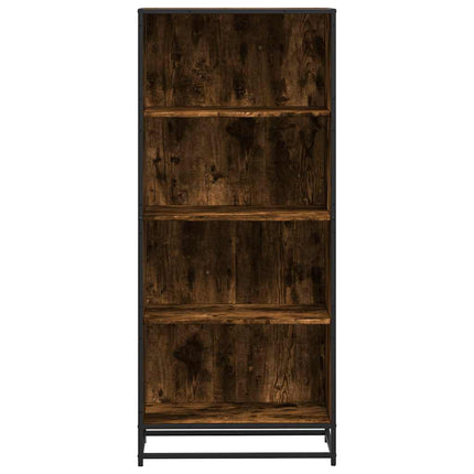 bogreol 60x35x139 cm konstrueret træ røget egetræsfarve