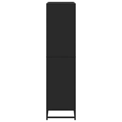 bogreol 80,5x35x139 cm konstrueret træ sort