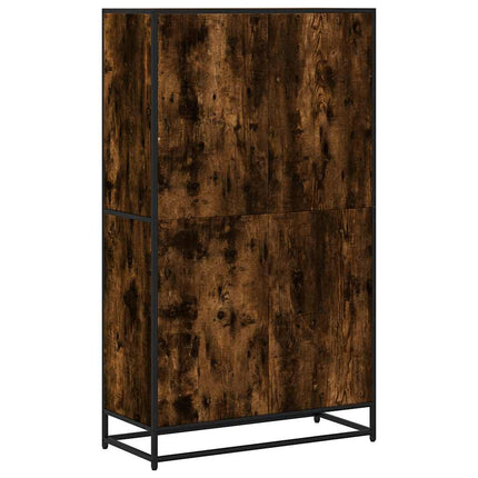 bogreol 80,5x35x139 cm konstrueret træ røget egetræsfarve