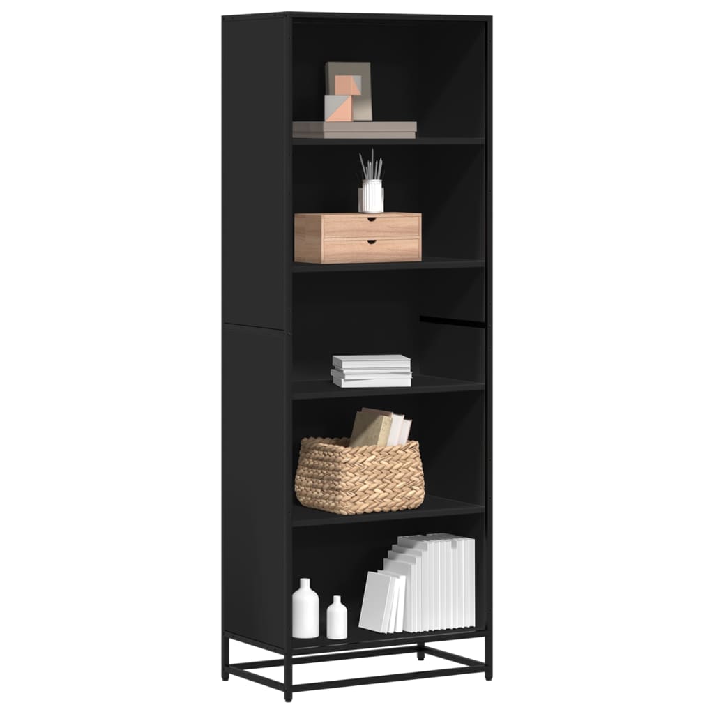 bogreol 60x35x170,5 cm konstrueret træ sort billede