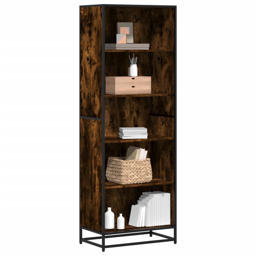 Bogreol 60X35X170,5 Cm Konstrueret Træ Etræsfarve Røget Eg - 60 cm / 170.5 cm