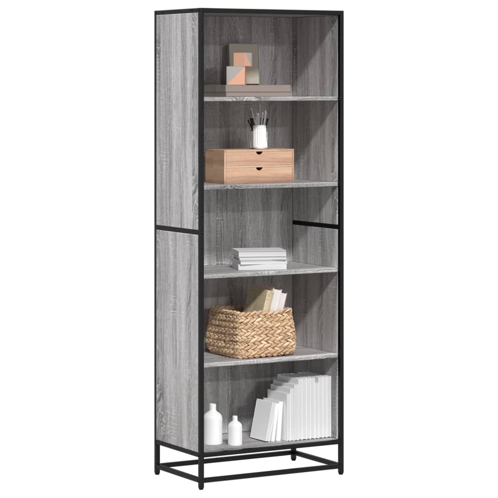 bogreol 60x35x170,5 cm konstrueret træ grå sonoma-eg billede