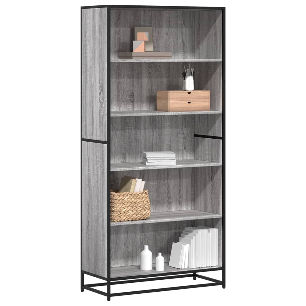 Bogreol 60X35X170,5 Cm Konstrueret Træ Grå Sonoma-Eg - 80.5 cm / 170.5 cm