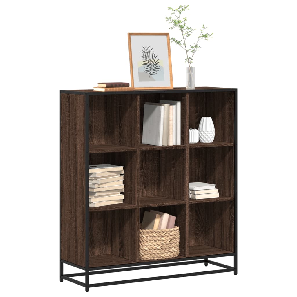 Bogreol Konstrueret Træ Og Metal - Brun eg / 97.5 x 33 x 107.5 cm