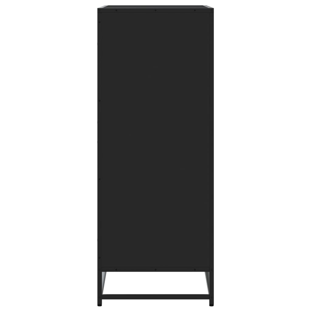 skoskab 75x38x97,5 cm konstrueret træ og metal sort