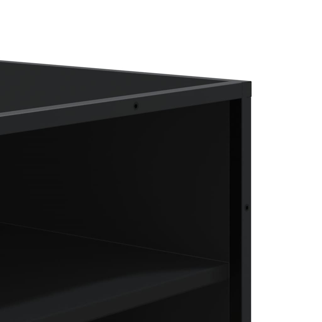 skoskab 75x38x97,5 cm konstrueret træ og metal sort