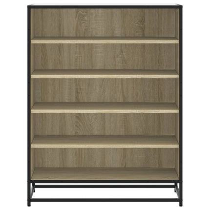 skoskab 75x38x97,5 cm konstrueret træ og metal sonoma-eg