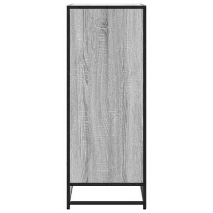 skoskab 75x38x97,5 cm konstrueret træ og metal grå sonoma-eg
